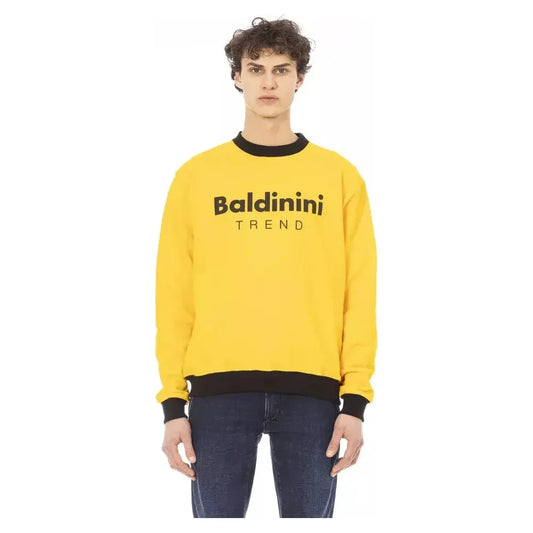 Baldinini Trend Yellow Cotton Men Sweater 1728,67345744032,Baldinini Trend,Bicolor,Clothing,L,M,Men,Men - Clothing,New with tags,S,Sportswear - Clothing,Sweaters - Clothing,Sweaters - Men - Clothing,Sweatshirt - Sportswear - Clothing,Sweatshirts - Sweater