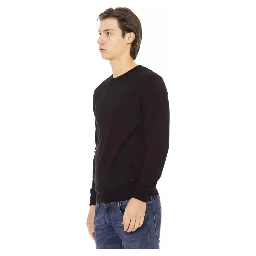 Baldinini Trend Black Fabric Men Sweater Baldinini Trend