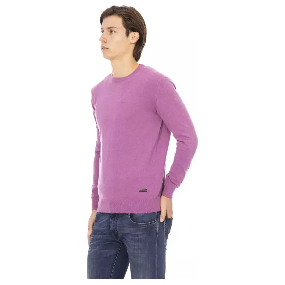 Baldinini Trend Purple Wool Men Sweater 1728,67345744032,Baldinini Trend,Clothing,L,Men,Men - Clothing,New with tags,Purple,Sweaters - Clothing,Sweaters - Men - Clothing,Sweatshirts - Sweaters - Clothing