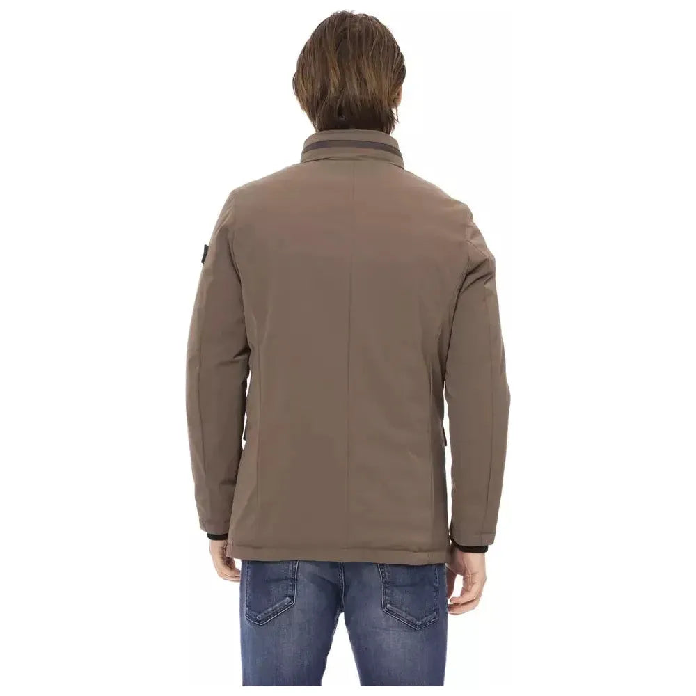 Baldinini Trend Brown Polyester Men Jacket Baldinini Trend