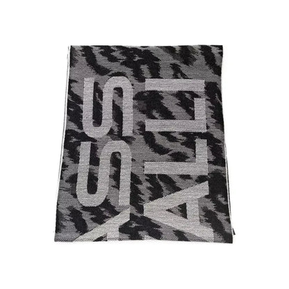 Cavalli Class Gray Wool Men Scarf 1728,67345744032,Accessories,Cavalli Class,Gray,Men,Men - Accessories,New with tags,Scarves - Accessories,Scarves - Men - Accessories,Scarves - Scarves - Accessories