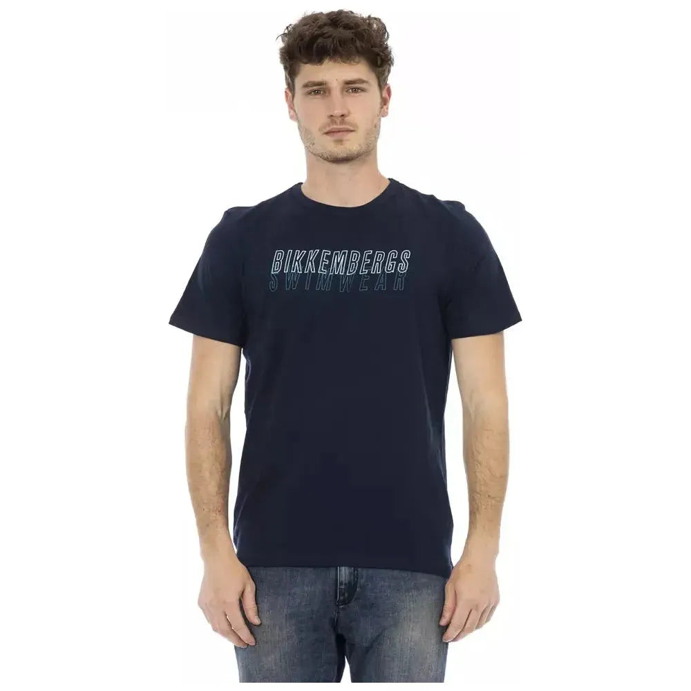 Bikkembergs Blue Cotton Men T-Shirt