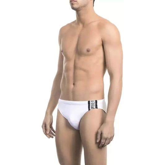 Bikkembergs White Polyamide Men Swimwear Bikkembergs