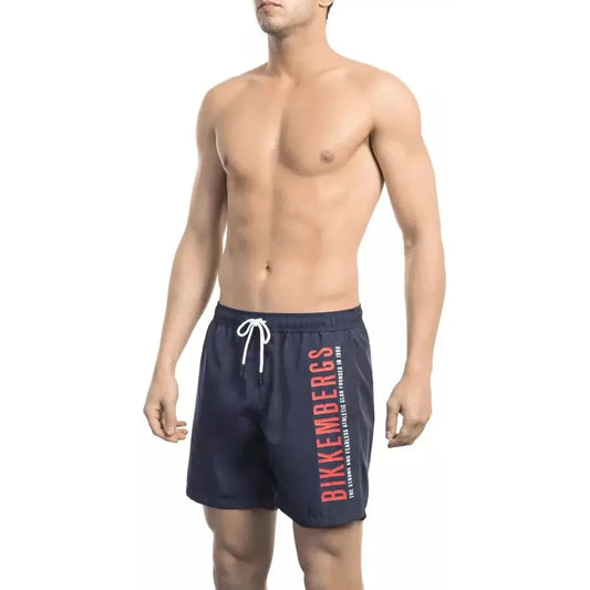 Bikkembergs Blue Polyester Men Swim Short Bikkembergs