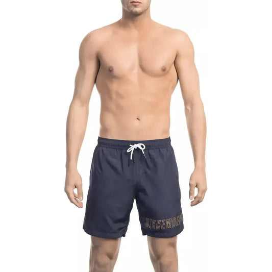 Bikkembergs Blue Polyester Men Swimwear Bikkembergs