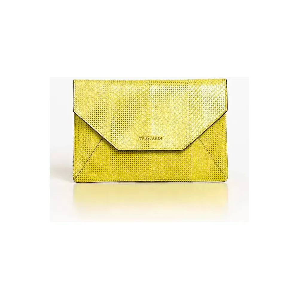 Trussardi Yellow Leather Women Clutch WOMAN CLUTCH Trussardi