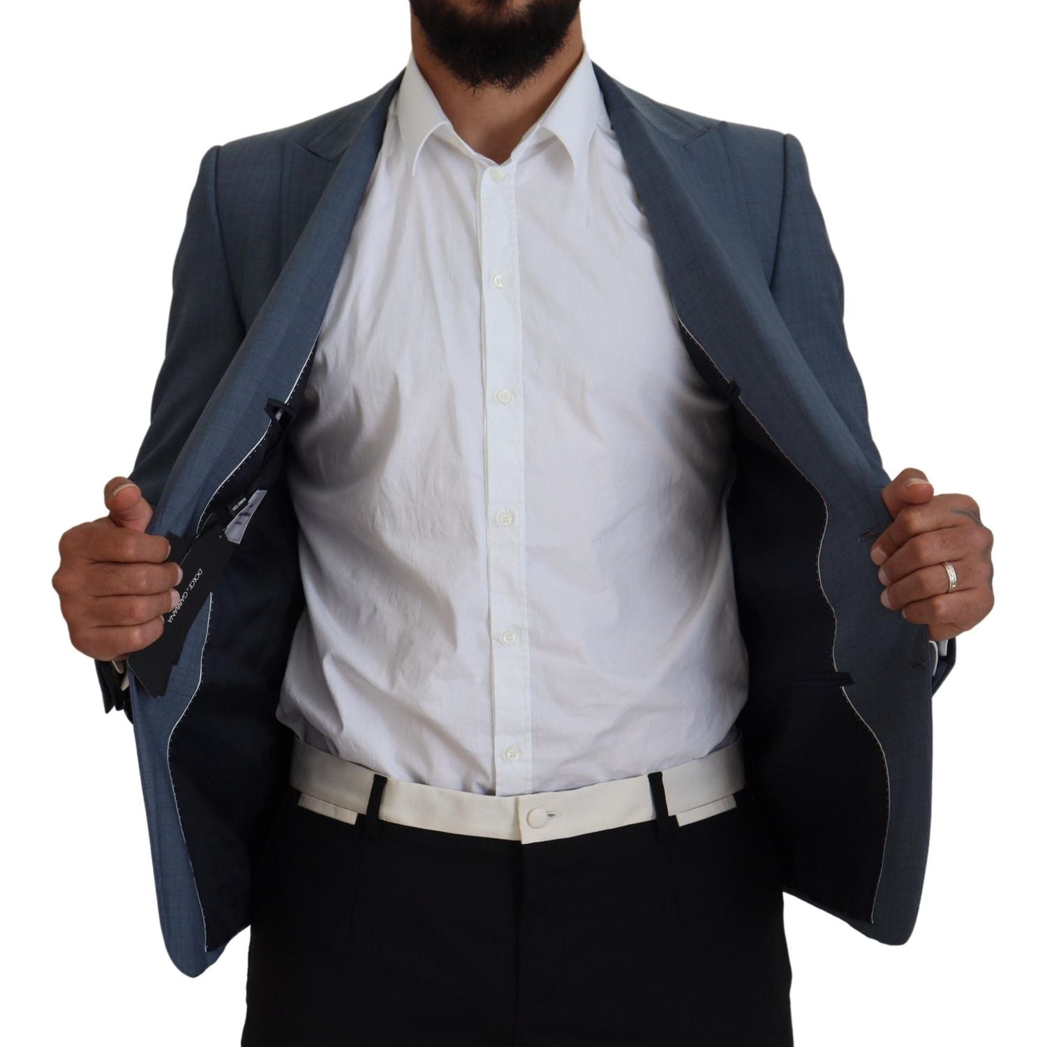 سترة رياضية أنيقة ذات صف واحد من الأزرار باللون الأزرق من دولتشي آند غابانا
