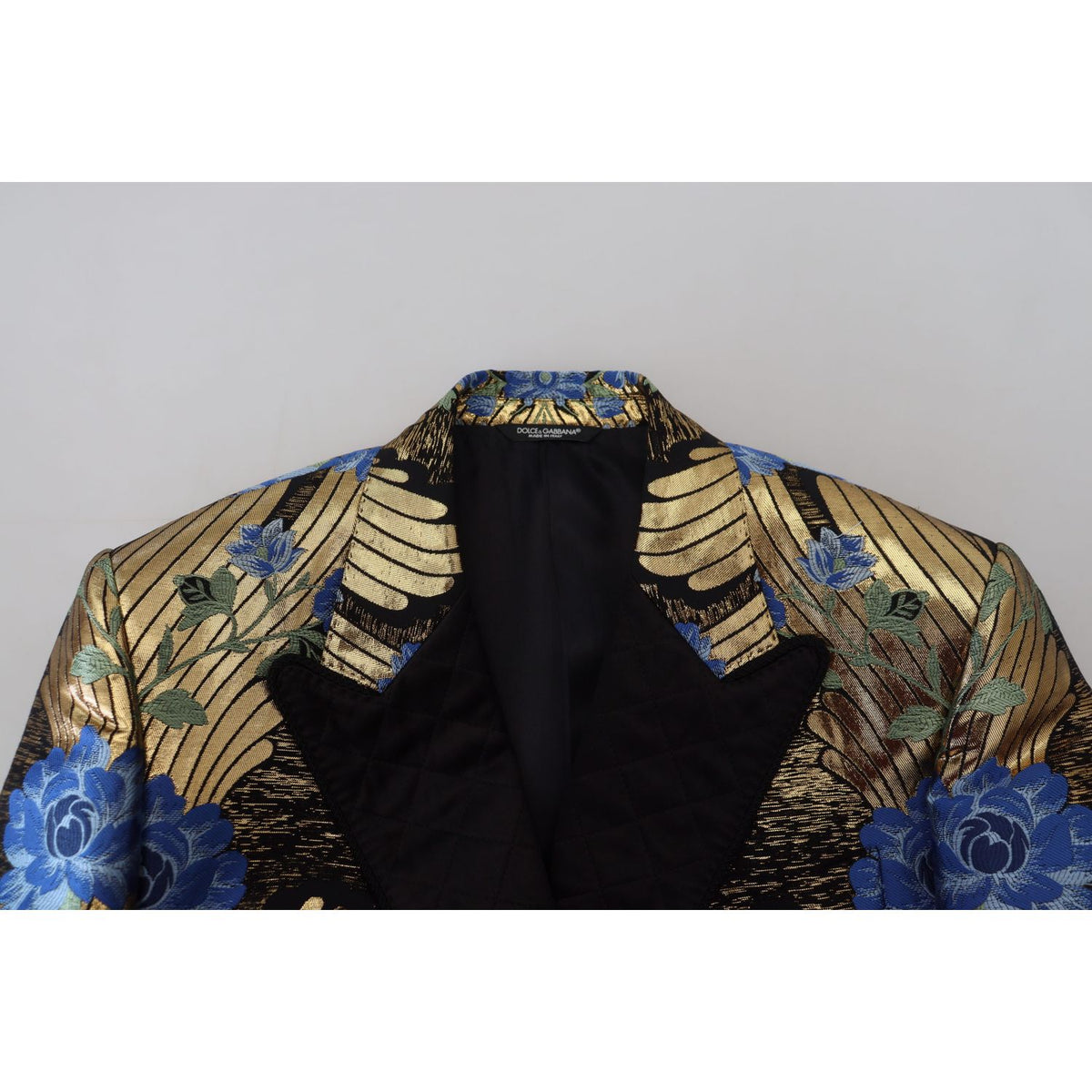 Dolce & Gabbana Gold Lurex Double Breasted Jacket Blazer