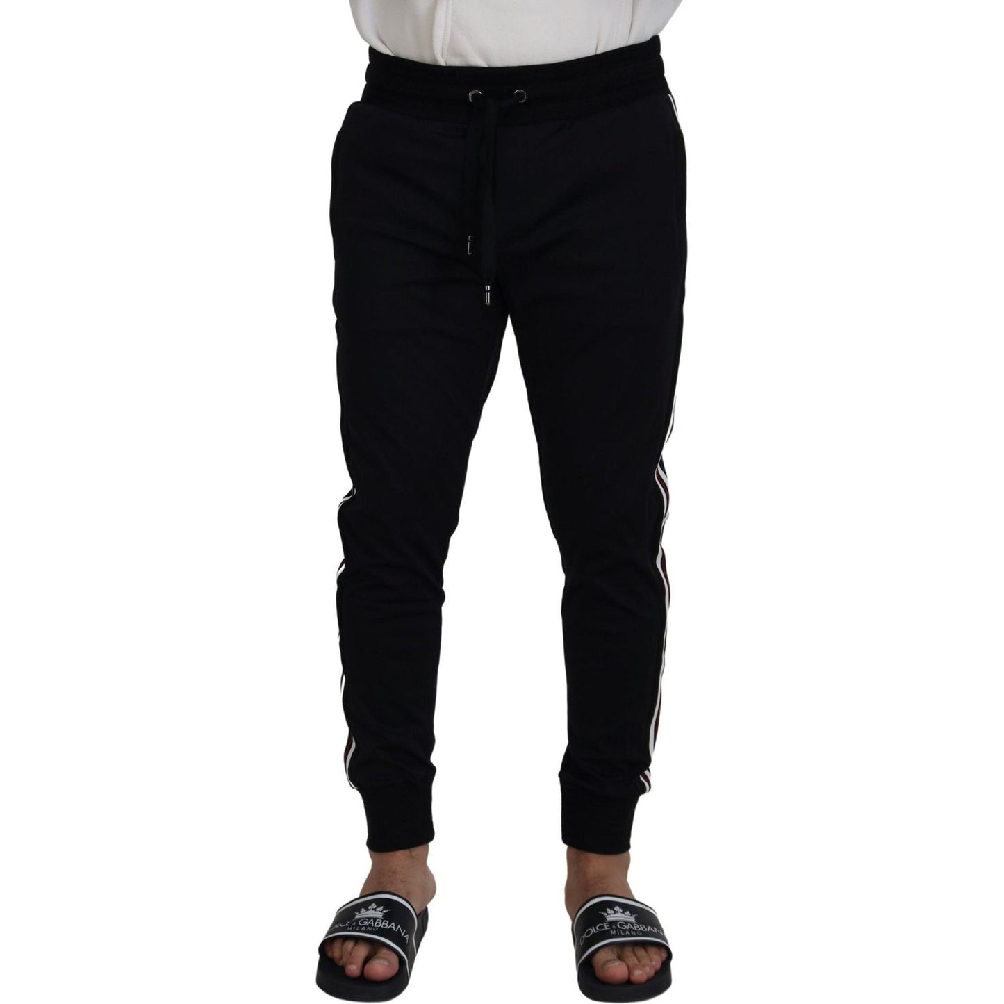 Dolce & Gabbana Chic Black Cotton Designer Trousers Dolce & Gabbana