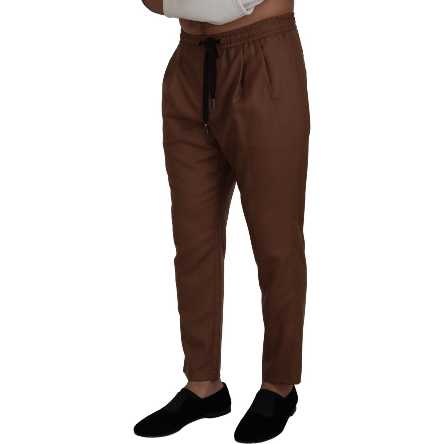 Dolce & Gabbana Chic Brown Cashmere-Silk Jogger Pants Dolce & Gabbana