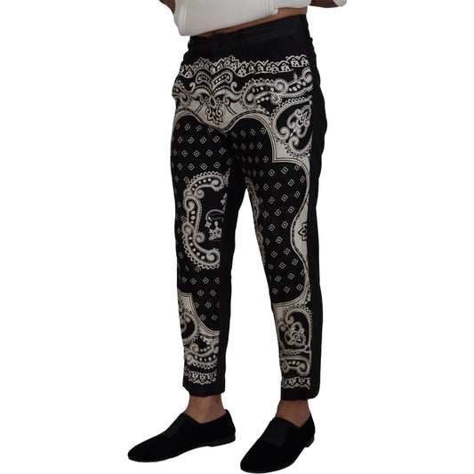 Dolce & Gabbana Elegant Bandana Print Silk-Cotton Pants Dolce & Gabbana