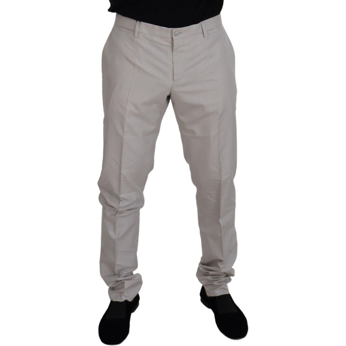 Dolce & Gabbana Elegant Off White Silk Blend Trousers Dolce & Gabbana