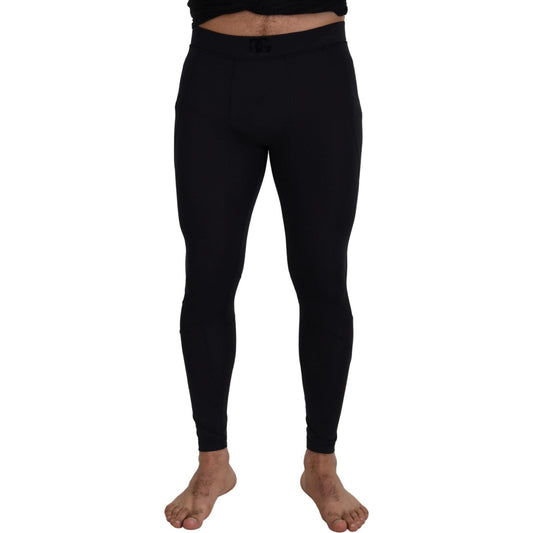 Dolce & Gabbana Black Nylon Slim Fit Stretch Pants