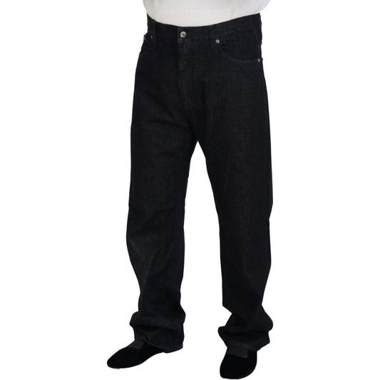 Dolce & Gabbana Elegant Black Washed Denim Pants Luxe Cotton Dolce & Gabbana