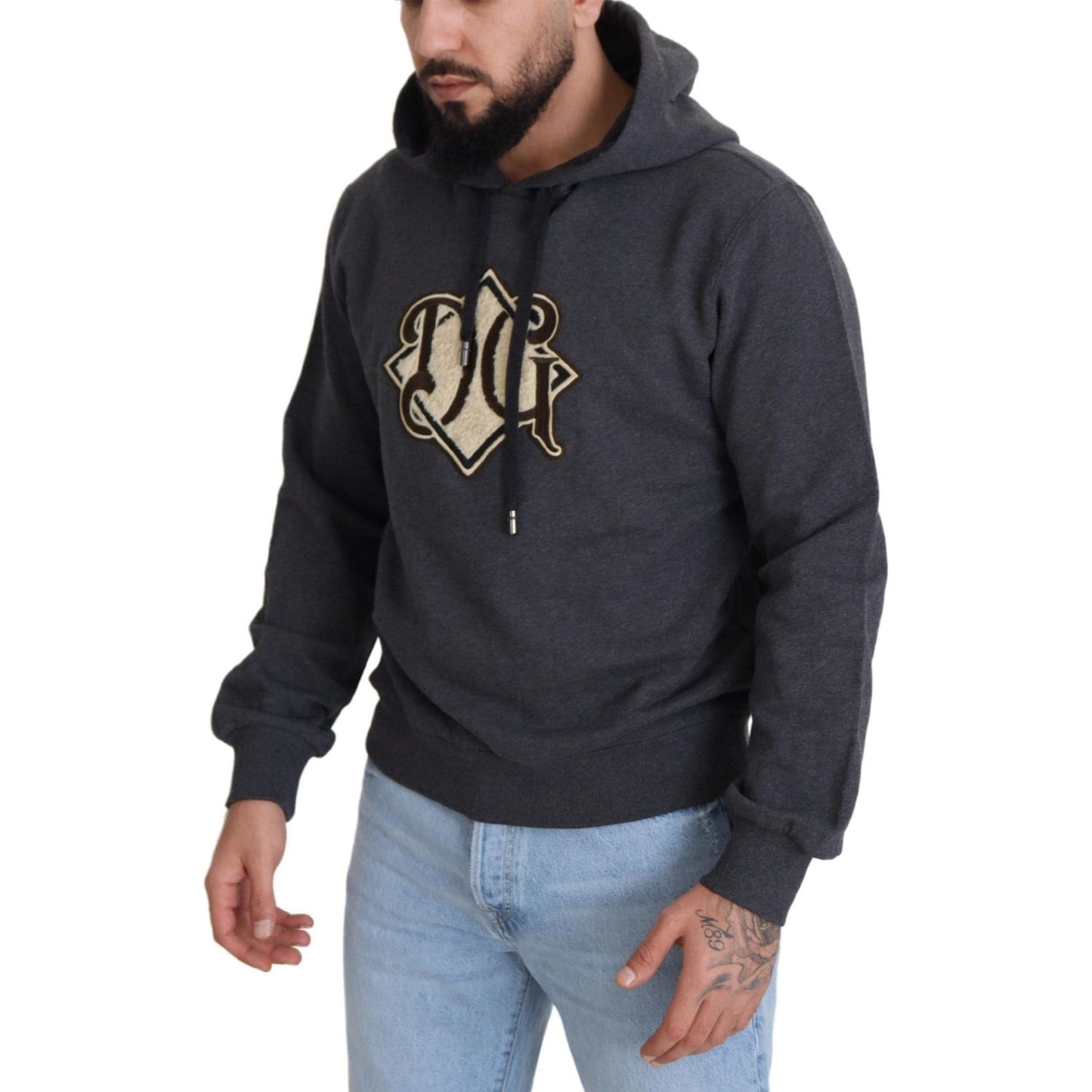 Dolce & Gabbana Elegant Grey Cotton Hooded Sweatshirt Dolce & Gabbana