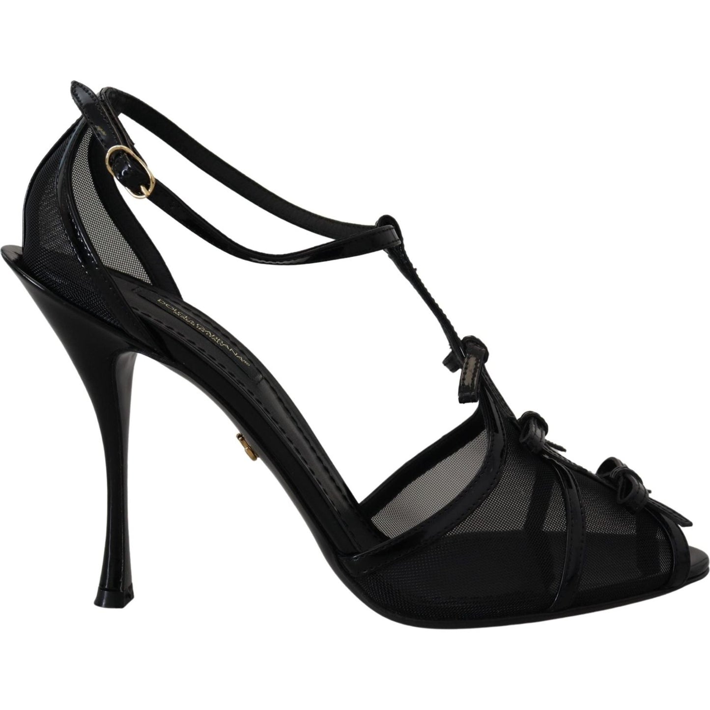 Dolce & Gabbana Elegant Black Stiletto Heeled Sandals Dolce & Gabbana