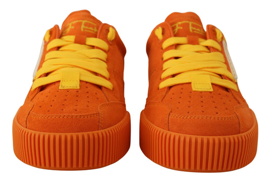 Dolce & Gabbana Chic Orange Suede Lace-Up Sneakers Dolce & Gabbana