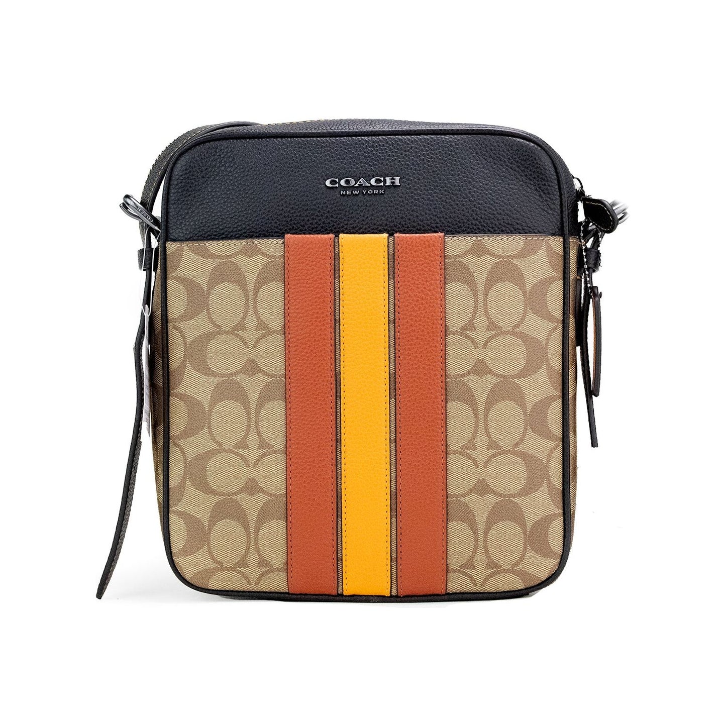 COACH Hudson 21 Signature Varsity Stripe Coated Canvas Crossbody Bag COACH