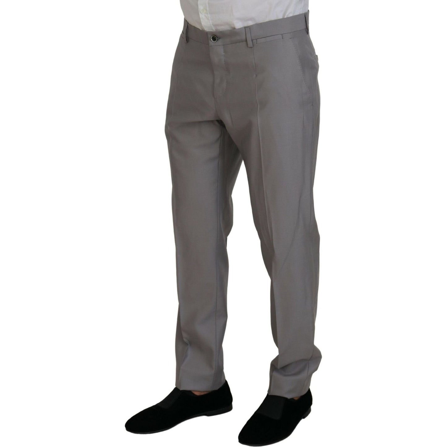 Dolce & Gabbana Silver Wool Silk 3 Piece Slim Fit Suit