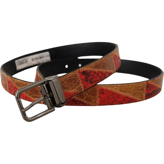 Dolce & Gabbana Elegant Two-Tone Snakeskin Leather Belt Dolce & Gabbana