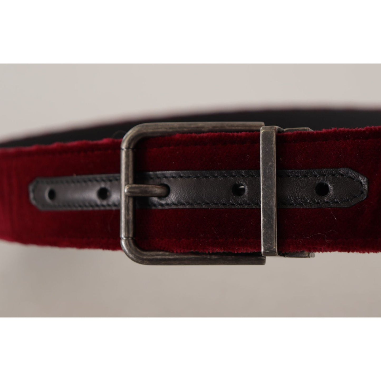 Dolce & Gabbana Velvet Maroon Elegance Belt Dolce & Gabbana