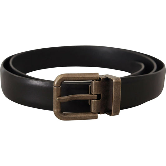 Dolce & Gabbana Elegant Black Calf Leather Belt Dolce & Gabbana