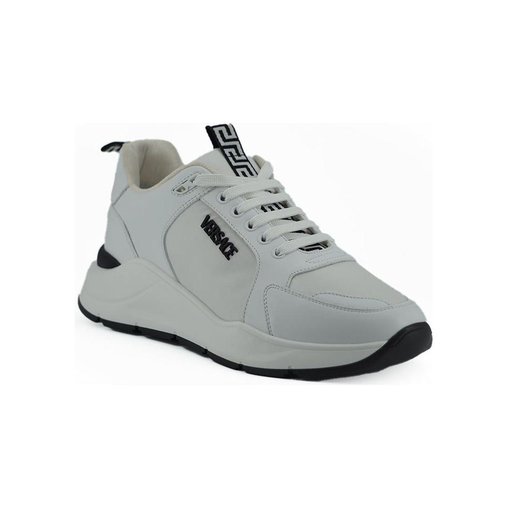 Versace Sleek White Calf Leather Sneakers Versace