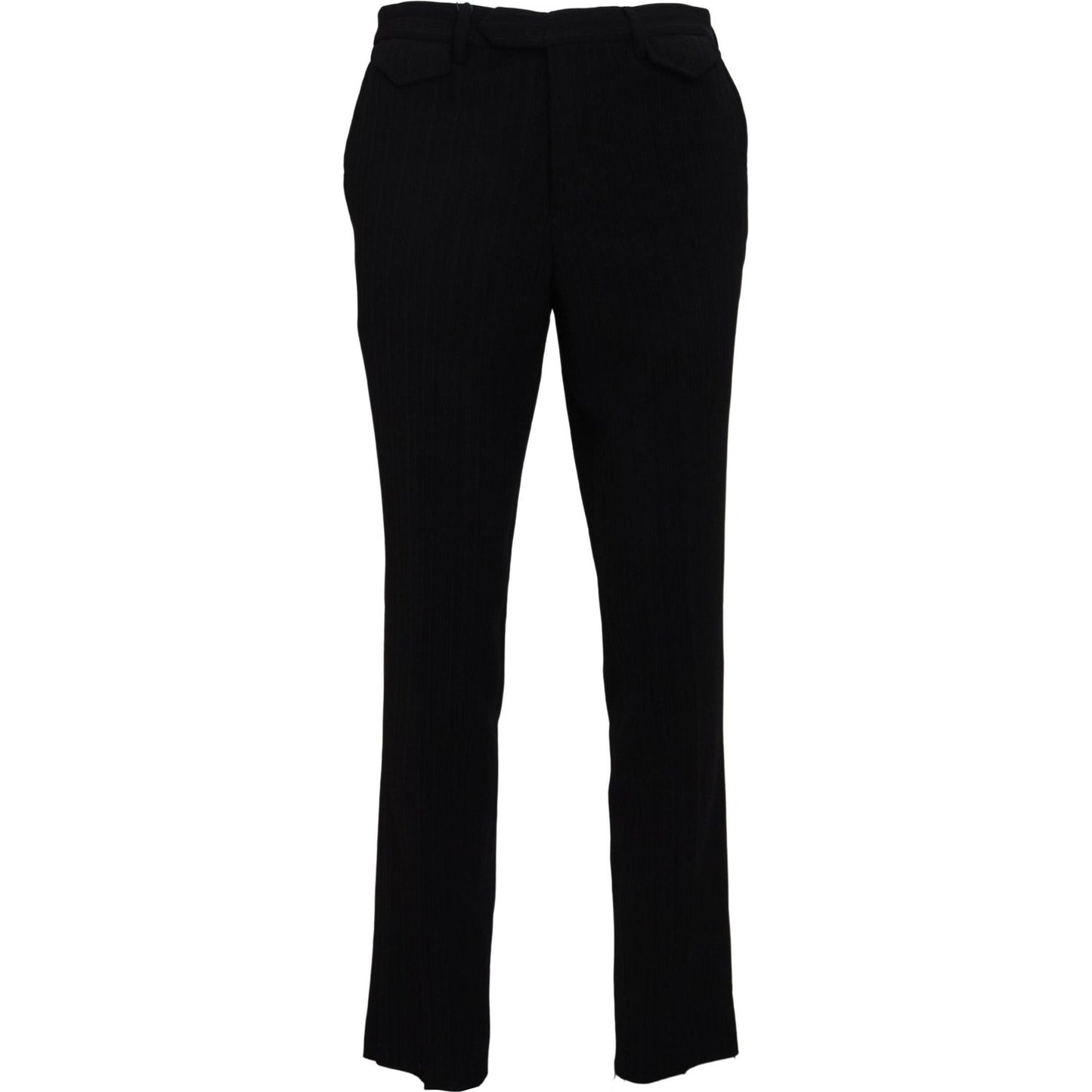 BENCIVENGA Black Cotton Straight Fit Men Formal Pants