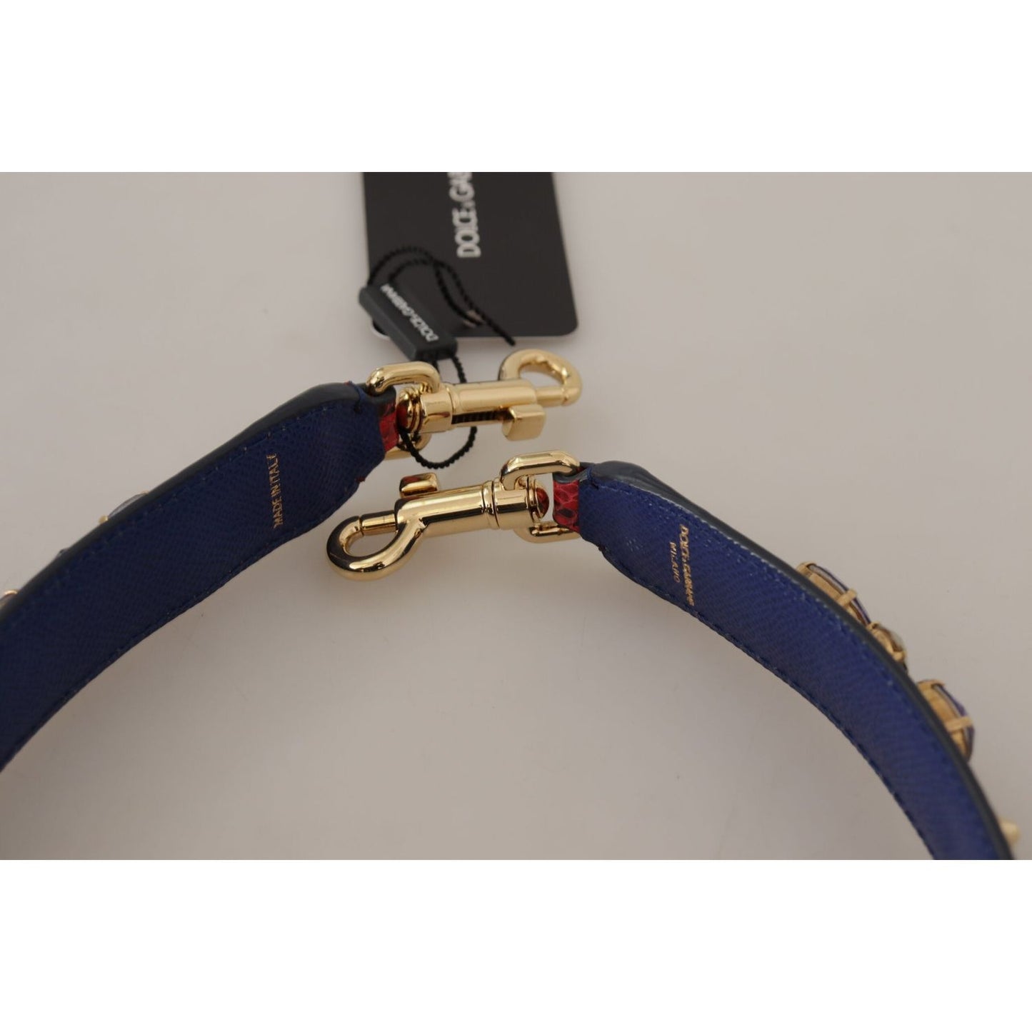 Dolce & Gabbana Red Exotic Leather Crystals Bag Shoulder Strap