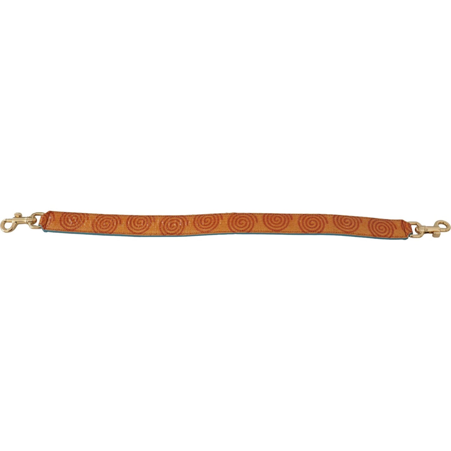 Dolce & Gabbana Orange Leather Swirl Print Bag Shoulder Strap