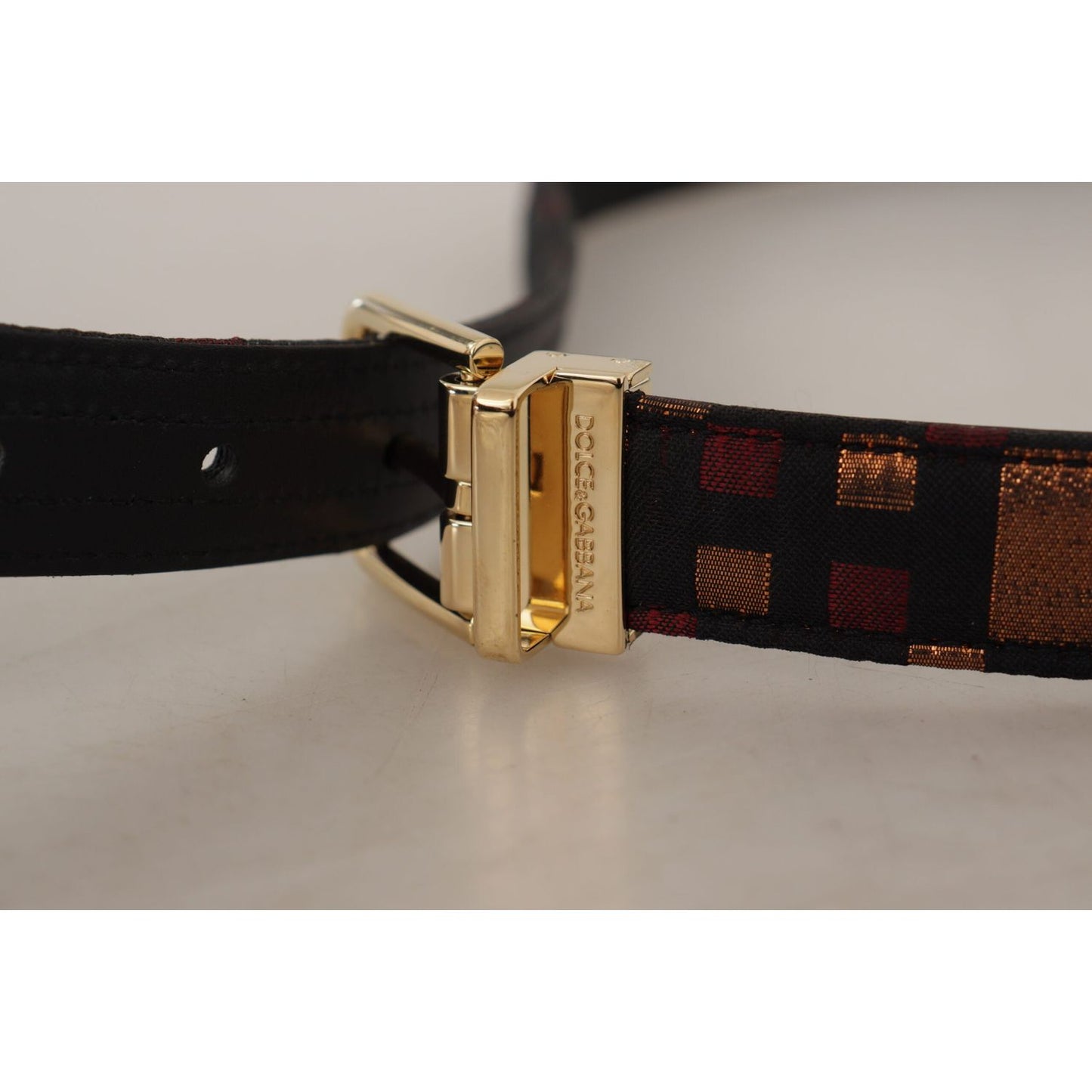 Dolce & Gabbana Multicolor Leather Belt with Gold Buckle Dolce & Gabbana