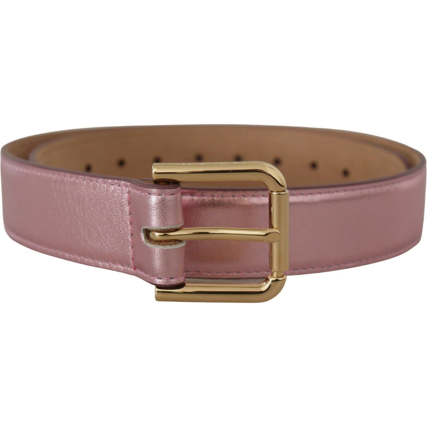 Dolce & Gabbana Elegant Metallic Pink Leather Belt Dolce & Gabbana