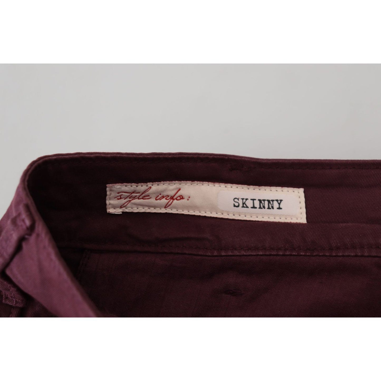 CYCLE Maroon Skinny Fit Cotton Pants CYCLE