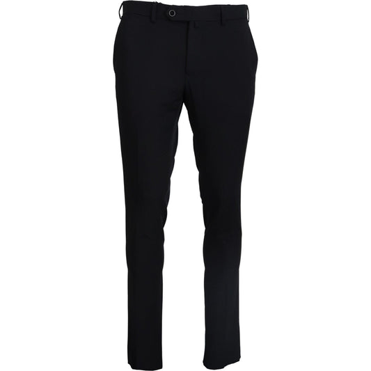 Domenico Tagliente Black Tapered Dress Formal Pants 1728,67345645728,Black,Clothing,Domenico Tagliente,Dress Pants - Pants - Clothing,IT46 | S,IT52 | L,IT54 | XL,IT58 | XXL,Jeans & Pants - Men - Clothing,Material: Cotton blend,Men,Men - Clothing,Pants - C