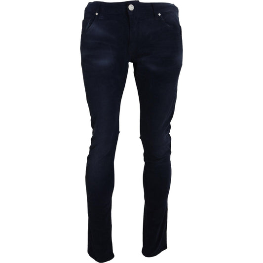 Acht Chic Blue Straight Fit Corduroy Jeans Acht