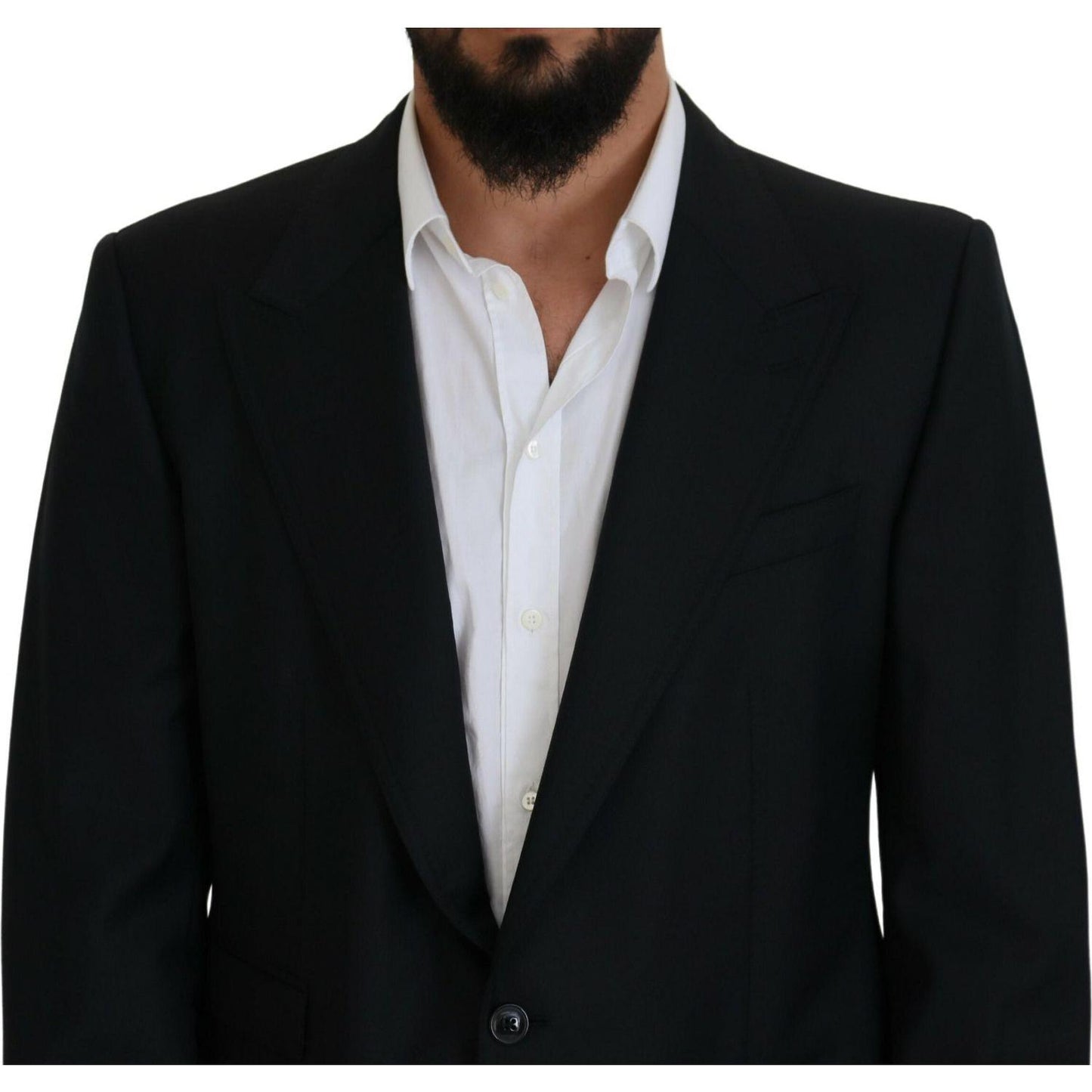 Dolce & Gabbana Elegant Dark Blue Single Breasted Blazer Dolce & Gabbana