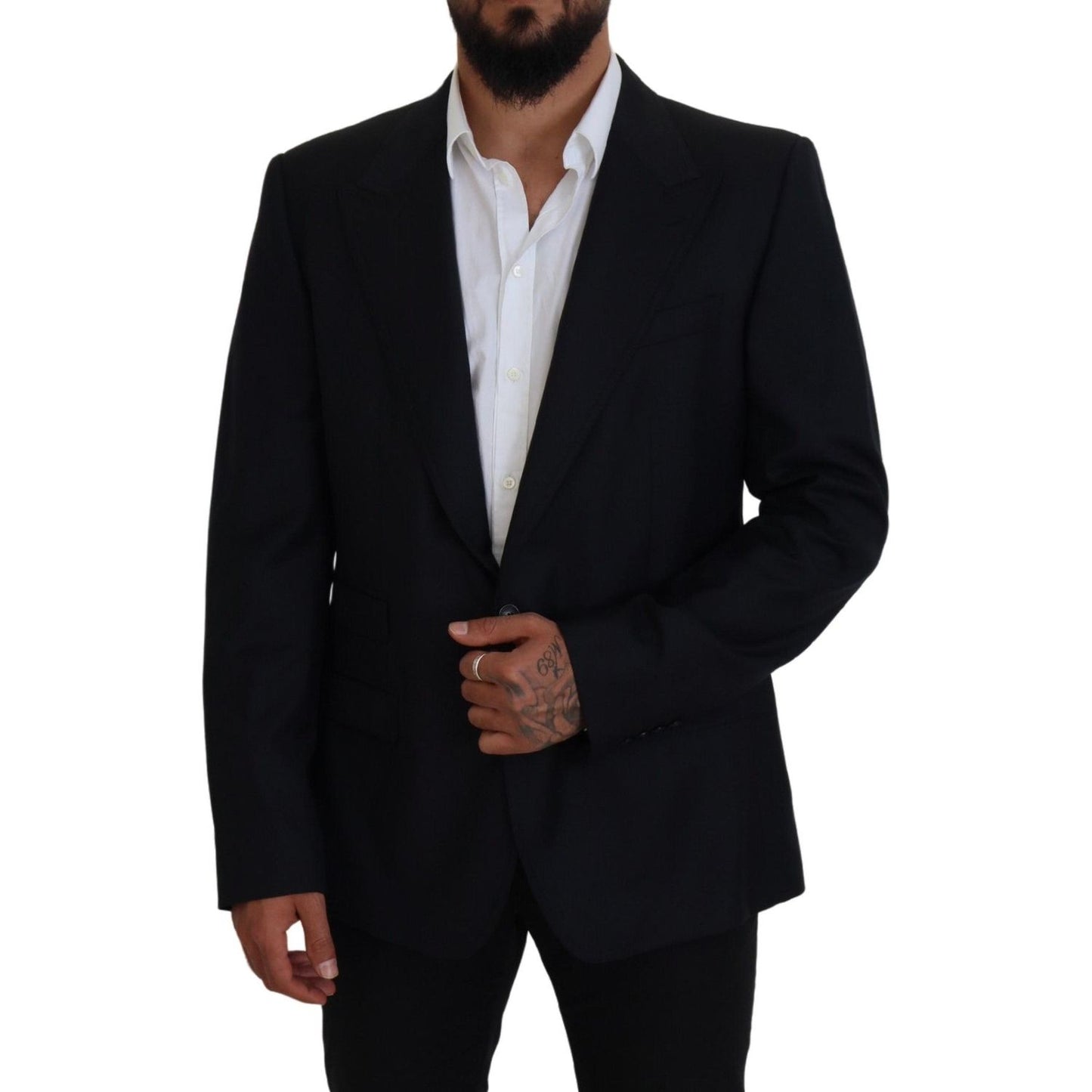 Dolce & Gabbana Elegant Dark Blue Single Breasted Blazer Dolce & Gabbana