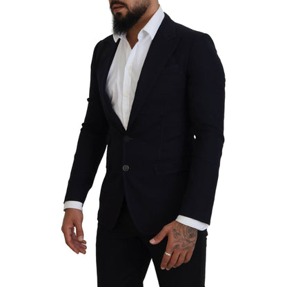 Dolce & Gabbana Blue Wool Formal Taormina Blazer 1728,23% Cotton,3% Elastane,67345645728,9% Nylon,Black,Blazers - Men - Clothing,Blazers - Suits & Blazers - Clothing,Clothing,Dolce & Gabbana,IT48 | M,Material: 65% Wool,Men,Men - Clothing,New with tags,Sui