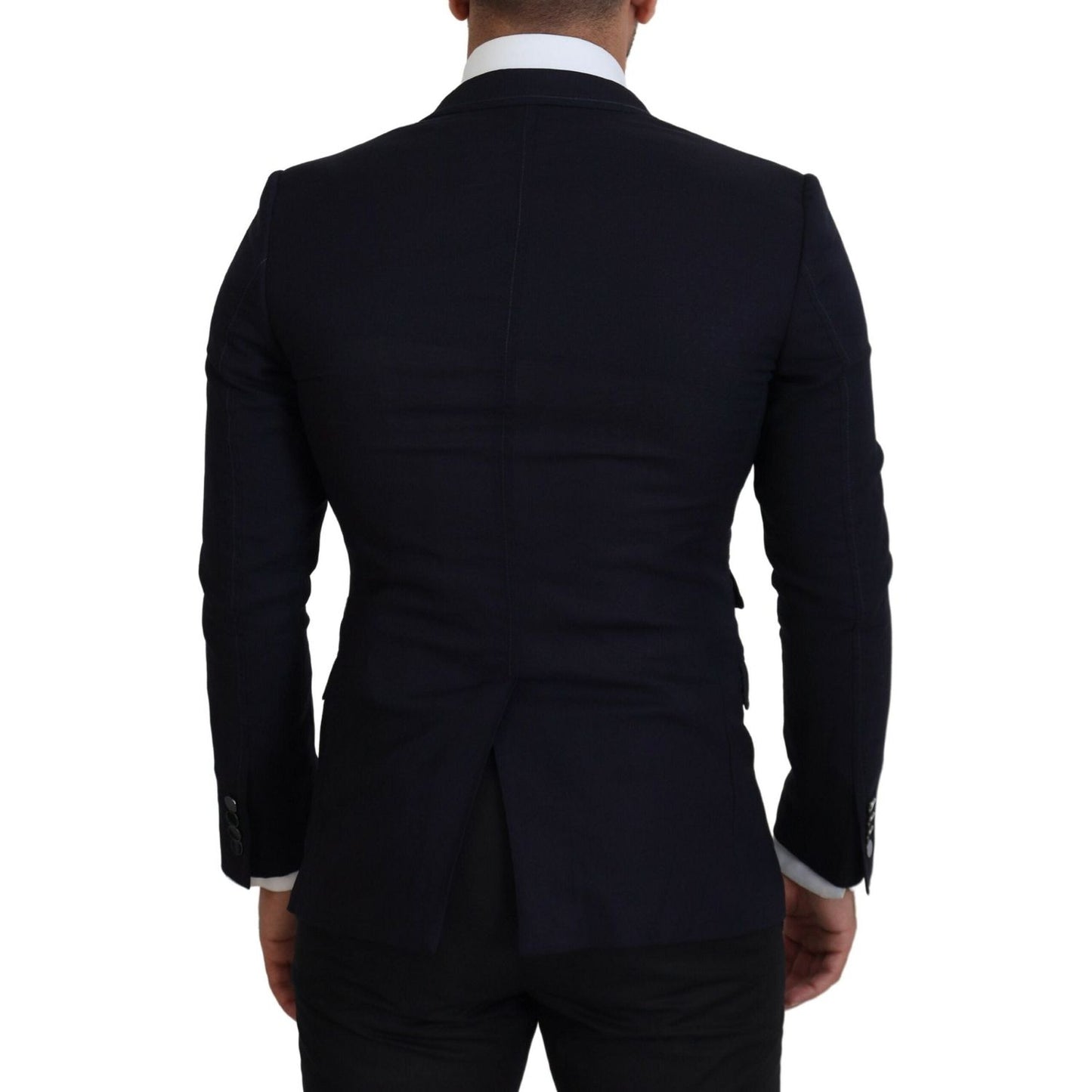 Dolce & Gabbana Blue Wool Formal Taormina Blazer 1728,23% Cotton,3% Elastane,67345645728,9% Nylon,Black,Blazers - Men - Clothing,Blazers - Suits & Blazers - Clothing,Clothing,Dolce & Gabbana,IT48 | M,Material: 65% Wool,Men,Men - Clothing,New with tags,Sui