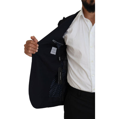 Dolce & Gabbana Blue Wool Formal Taormina Blazer 1728,23% Cotton,3% Elastane,67345645728,9% Nylon,Black,Blazers - Men - Clothing,Blazers - Suits & Blazers - Clothing,Clothing,Dolce & Gabbana,IT48 | M,Material: 65% Wool,Men,Men - Clothing,New with tags,Sui