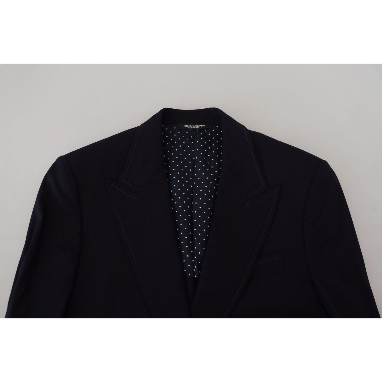 Dolce & Gabbana Blue Wool Formal Taormina Blazer 1728,23% Cotton,3% Elastane,67345645728,9% Nylon,Black,Blazers - Men - Clothing,Blazers - Suits & Blazers - Clothing,Clothing,Dolce & Gabbana,IT48 | M,Material: 65% Wool,Men,Men - Clothing,New with tags,Sui