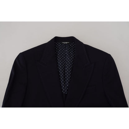 Dolce & Gabbana Blue Wool Formal Taormina Blazer 1728,23% Cotton,3% Elastane,67345645728,9% Nylon,Black,Blazers - Men - Clothing,Blazers - Suits & Blazers - Clothing,Clothing,Dolce & Gabbana,IT48 | M,Material: 65% Wool,Men,Men - Clothing,New with tags,Sui
