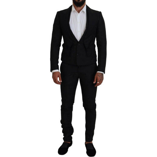 Dolce & Gabbana Black Polyester Men 2 Piece MARTINI Suit 15% Wool,17% Nylon,1728,2% Elastane,32% Acetate,67345645728,Black,Clothing,Dolce & Gabbana,IT46 | S,Material: 34% Polyester,Men,Men - Clothing,New with tags,Suits & Blazers - Clothing,Suits - Men -