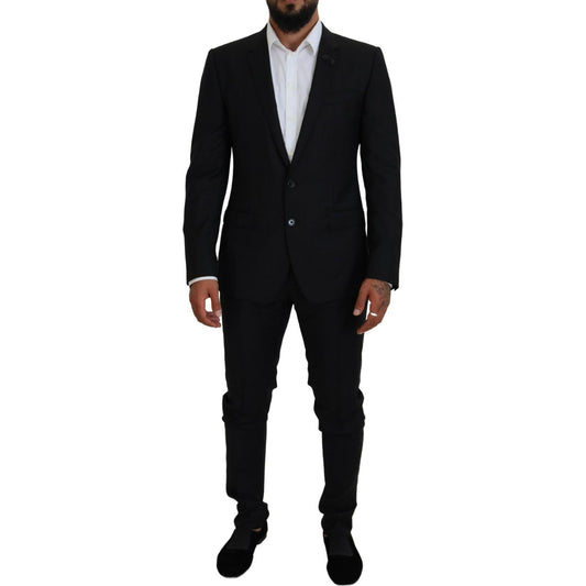 Dolce & Gabbana Sleek Black Two-Piece Wool Martini Suit Dolce & Gabbana