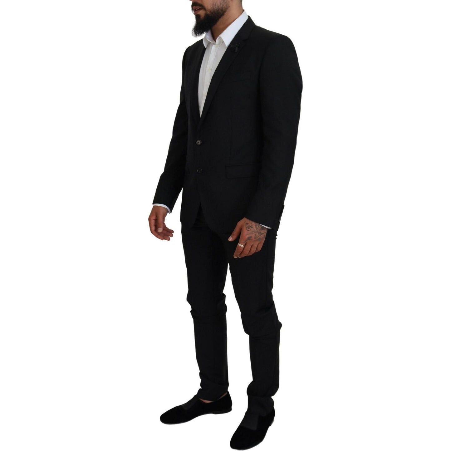 Dolce & Gabbana Sleek Black Two-Piece Wool Martini Suit Dolce & Gabbana