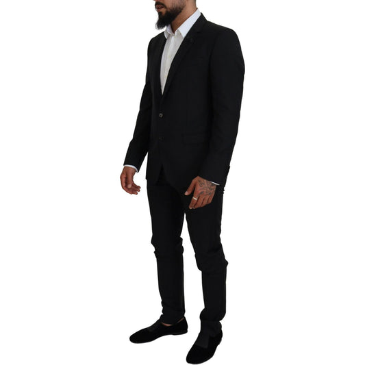 Dolce & Gabbana Sleek Black Two-Piece Wool Martini Suit Dolce & Gabbana