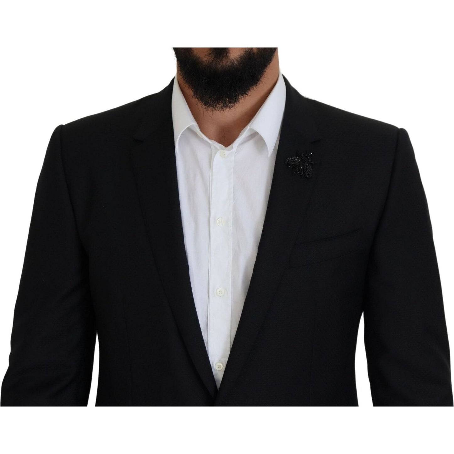 Dolce & Gabbana Sleek Black Two-Piece Wool Martini Suit Dolce & Gabbana