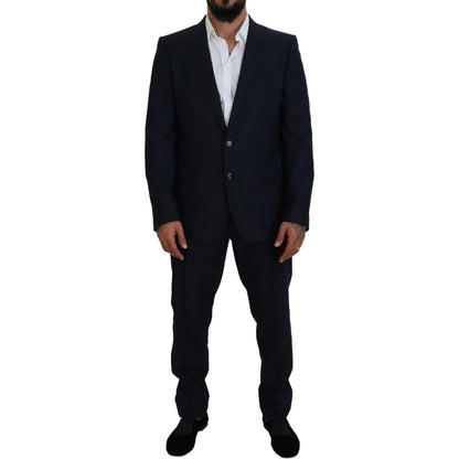 Dolce & Gabbana Blue Single Breasted 2 Piece MARTINI Suit 17% Silk,1728,67345645728,Blue,Clothing,Dolce & Gabbana,IT54 | XL,Material: 83% Virgin Wool,Men,Men - Clothing,New with tags,Suits & Blazers - Clothing,Suits - Men - Clothing,Two-Piece Suits - Suit
