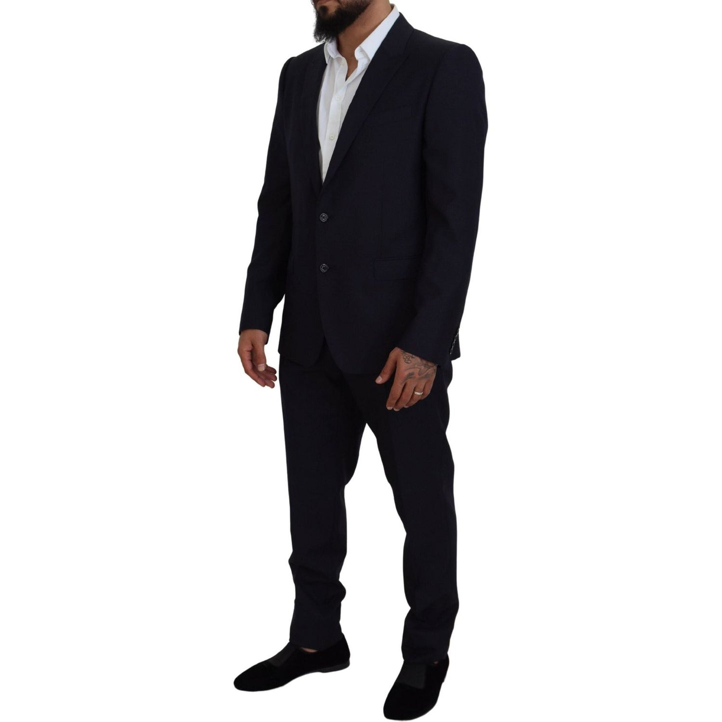 Dolce & Gabbana Blue Single Breasted 2 Piece MARTINI Suit 17% Silk,1728,67345645728,Blue,Clothing,Dolce & Gabbana,IT54 | XL,Material: 83% Virgin Wool,Men,Men - Clothing,New with tags,Suits & Blazers - Clothing,Suits - Men - Clothing,Two-Piece Suits - Suit