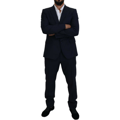 Dolce & Gabbana Blue Single Breasted 2 Piece MARTINI Suit 17% Silk,1728,67345645728,Blue,Clothing,Dolce & Gabbana,IT54 | XL,Material: 83% Virgin Wool,Men,Men - Clothing,New with tags,Suits & Blazers - Clothing,Suits - Men - Clothing,Two-Piece Suits - Suit
